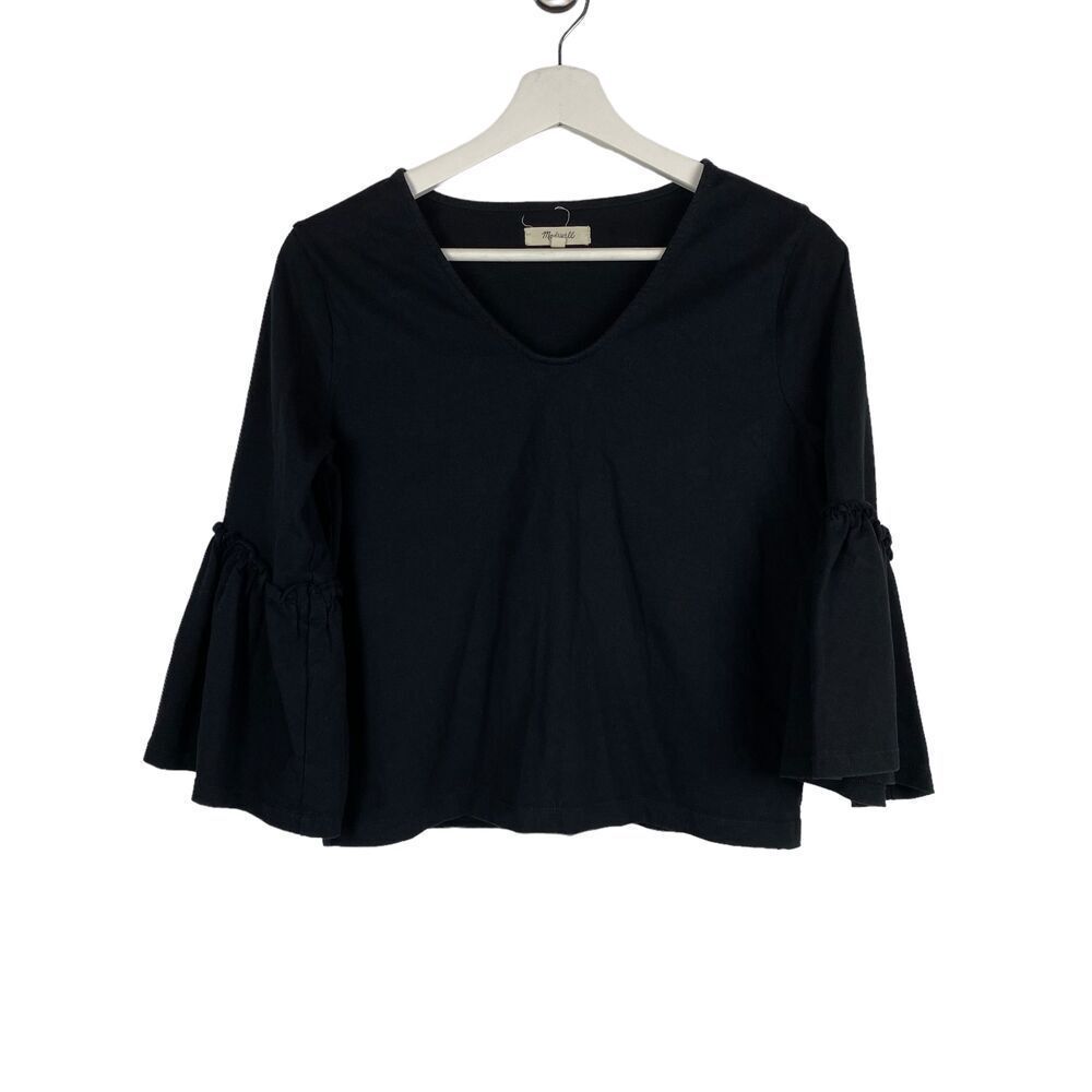 Madewell Black Bell Sleeve Top size XS
